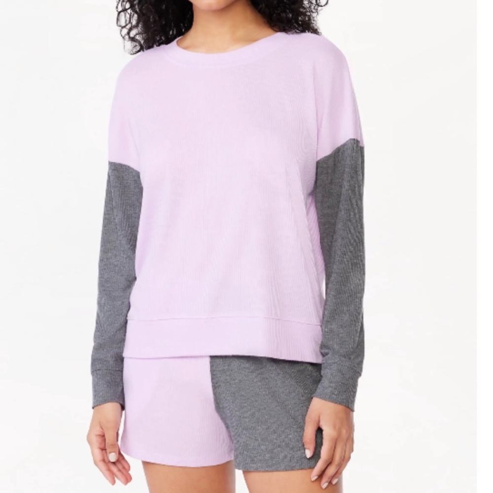 Lilac and Gray Colorblock Lounge Set x